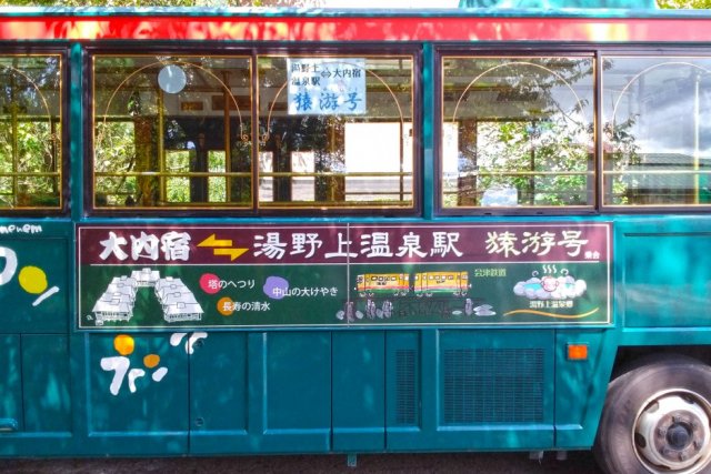 猿游号（さるゆうごう）湯野上温泉駅と大内宿を結びます